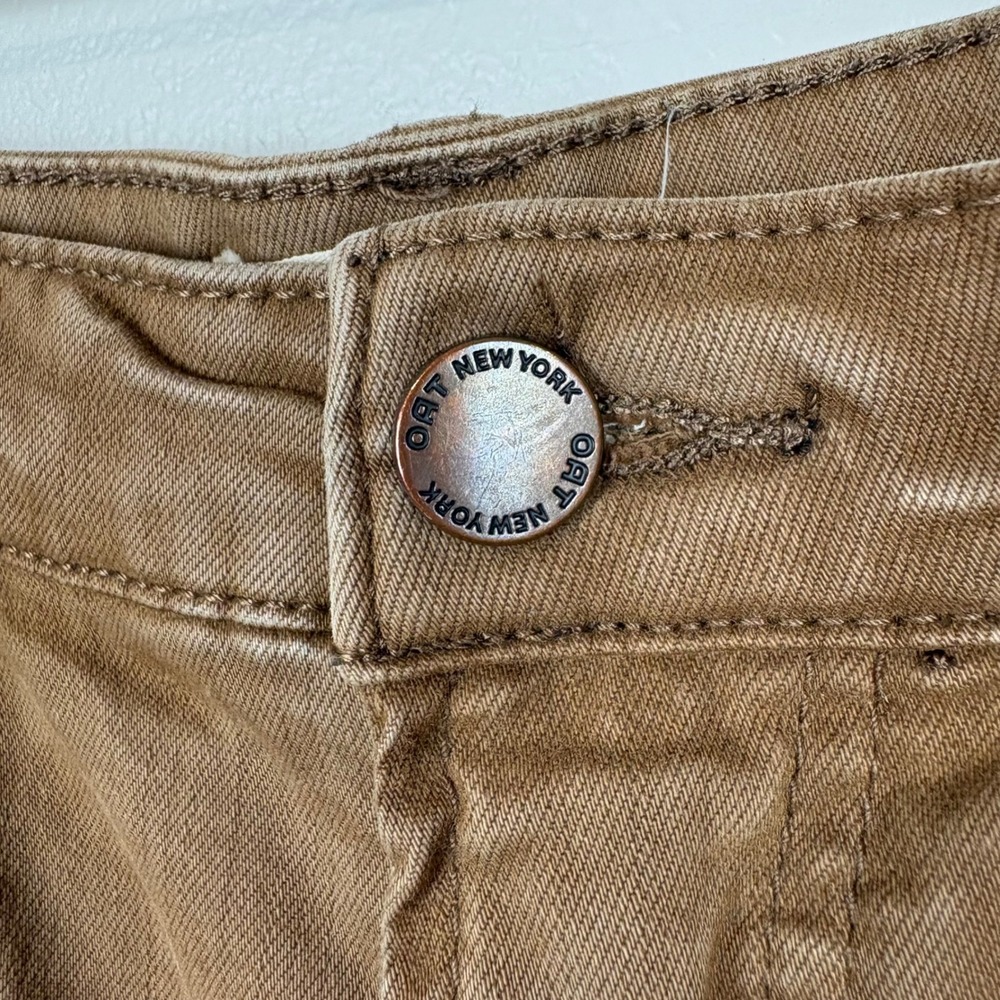 Oat New York‎ High Rise Wide Leg Cropped Jeans Size 8/29 Harvest Brown Raw Hems - Picture 8 of 14